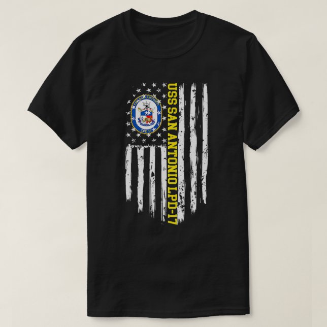 Camiseta Bandera estadounidense USS San Antonio LPD17 (Diseño del anverso)