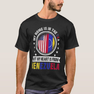 Camiseta Bandera estadounidense venezolana corazón a Venezu