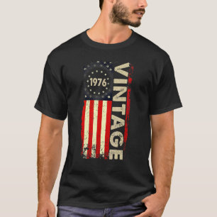 Camiseta Bandera estadounidense vintage 1976 Hombres de cum