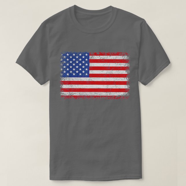 Camiseta Bandera Estadounidense Vintage Bandera Estadounide (Diseño del anverso)