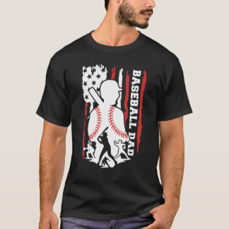 Camiseta Bandera estadounidense vintage Béisbol papá 4 de j