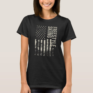 Camiseta Bandera estadounidense vintage de esquí freestyle