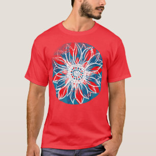 Camiseta Bandera estadounidense Vintage de girasol 4 de jul