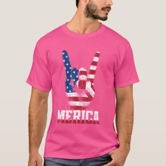 Camiseta Bandera estadounidense vintage de Merica Rock Rótu