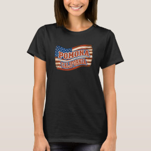 Camiseta Bandera estadounidense vintage de Pomona City Cali