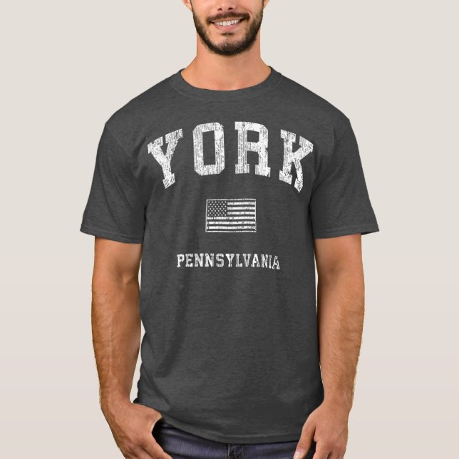 Camiseta Bandera estadounidense vintage de York Pennsylvani (Anverso)