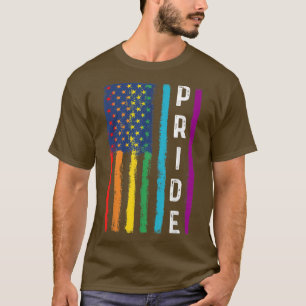 Camiseta Bandera estadounidense vintage Orgullo LGBT Trans 