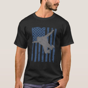 Camiseta Bandera estadounidense vintage Skydiving