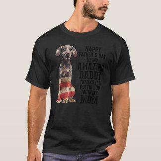 Camiseta Bandera Estadounidense Weimaraner Dad Feliz Día De