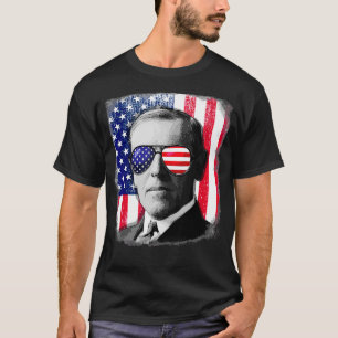 Camiseta Bandera estadounidense Woodrow Wilson 4 de julio