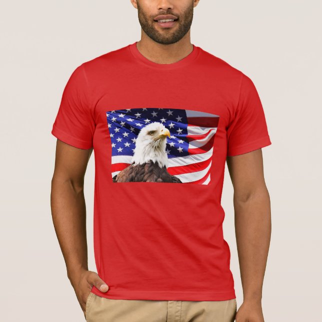 Camiseta Bandera estadounidense y águila calva (Anverso)