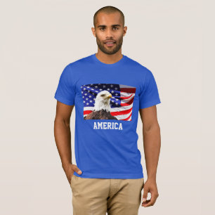 Camiseta Bandera estadounidense y águila calva