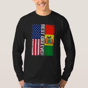 Camiseta Bandera estadounidense y bandera boliviana mejor f