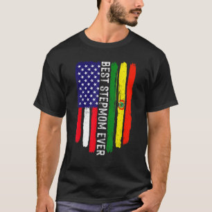 Camiseta Bandera estadounidense y bandera boliviana mejor S