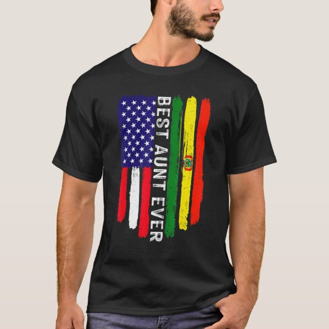 Camiseta Bandera estadounidense y bandera boliviana mejor t (Anverso)