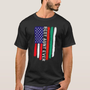 Camiseta Bandera estadounidense y bandera búlgara mejor tía