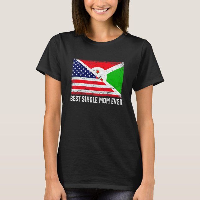 Camiseta Bandera estadounidense y Bandera burundesa mejor m (Anverso)