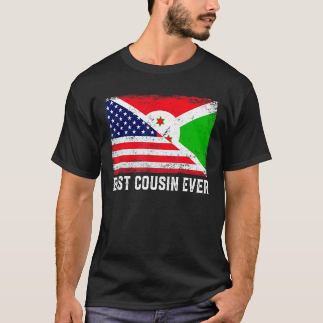 Camiseta Bandera estadounidense y Bandera burundesa Mejor P (Anverso)