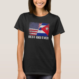Camiseta Bandera estadounidense y Bandera cubana mejor fami