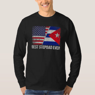 Camiseta Bandera estadounidense y bandera cubana mejor fami