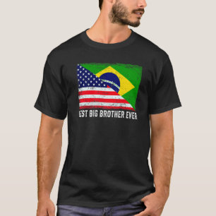 Camiseta Bandera estadounidense y bandera de Brasil como me