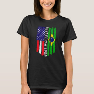 Camiseta Bandera estadounidense y bandera de Brasil mejor f