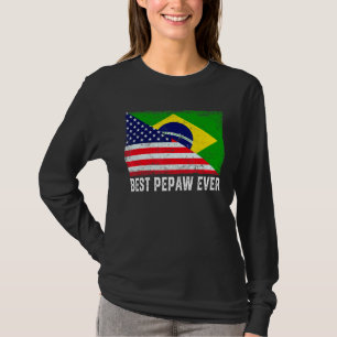 Camiseta Bandera estadounidense y bandera de Brasil mejor f