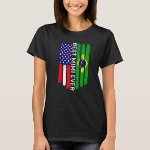 Camiseta Bandera estadounidense y bandera de Brasil mejor f
