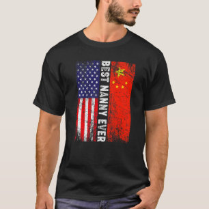 Camiseta Bandera estadounidense y bandera de China mejor fa