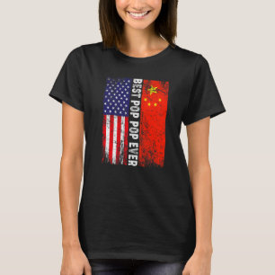Camiseta Bandera estadounidense y bandera de China mejor fa