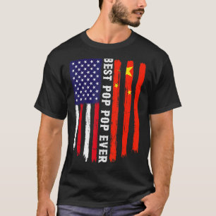 Camiseta Bandera estadounidense y bandera de China mejor fa