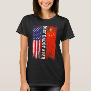 Camiseta Bandera estadounidense y bandera de China mejor fa