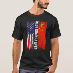 Camiseta Bandera estadounidense y bandera de China mejor fa