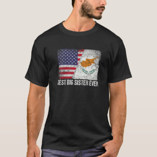 Camiseta Bandera estadounidense y bandera de Chipre Mejor H