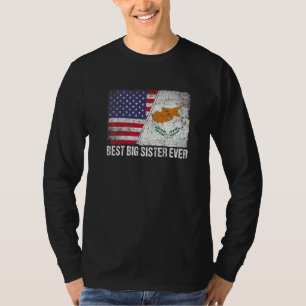 Camiseta Bandera estadounidense y bandera de Chipre Mejor H