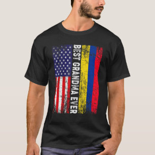 Camiseta Bandera estadounidense y bandera de Colombia mejor