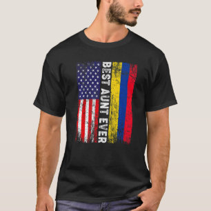 Camiseta Bandera estadounidense y bandera de Colombia mejor