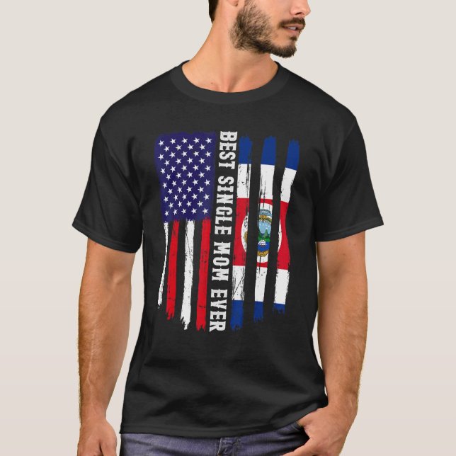 Camiseta Bandera estadounidense y bandera de Costa Rica mej (Anverso)