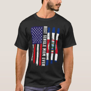 Camiseta Bandera estadounidense y bandera de Costa Rica mej