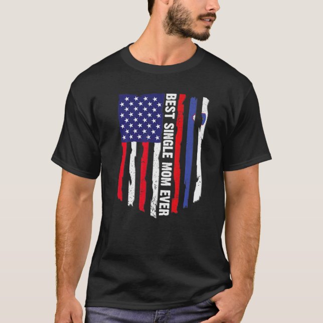 Camiseta Bandera estadounidense y bandera de Eslovenia mejo (Anverso)