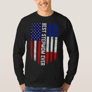 Camiseta Bandera estadounidense y bandera de Francia mejor 