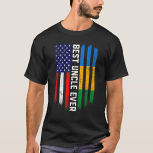 Camiseta Bandera estadounidense y bandera de Gabón mejor fa