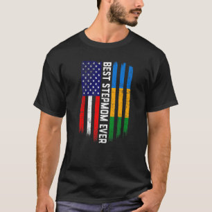 Camiseta Bandera estadounidense y bandera de Gabón Mejor Ma