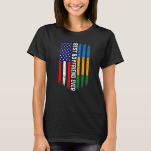 Camiseta Bandera estadounidense y bandera de Gabón Mejor No