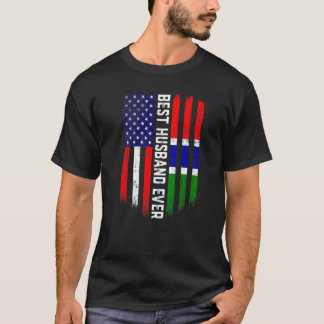 Camiseta Bandera estadounidense y bandera de Gambia, mejor 