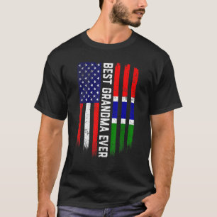 Camiseta Bandera estadounidense y bandera de Gambia, mejor