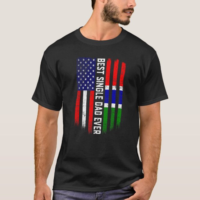 Camiseta Bandera estadounidense y bandera de Gambia mejor p (Anverso)