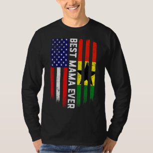 Camiseta Bandera estadounidense y bandera de Ghana mejor ma
