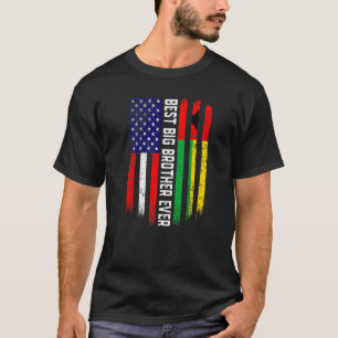 Camiseta Bandera estadounidense y bandera de Guinea Bissau 