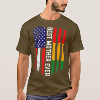 Camiseta Bandera estadounidense y bandera de Guinea mejor m